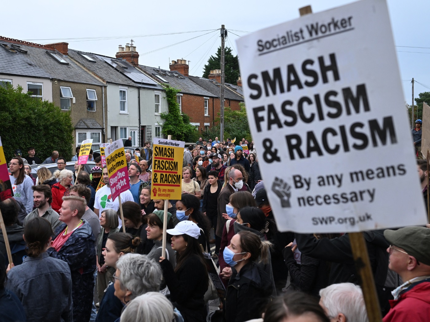 Anti-racism protests take to the streets of the United Kingdom against the far right